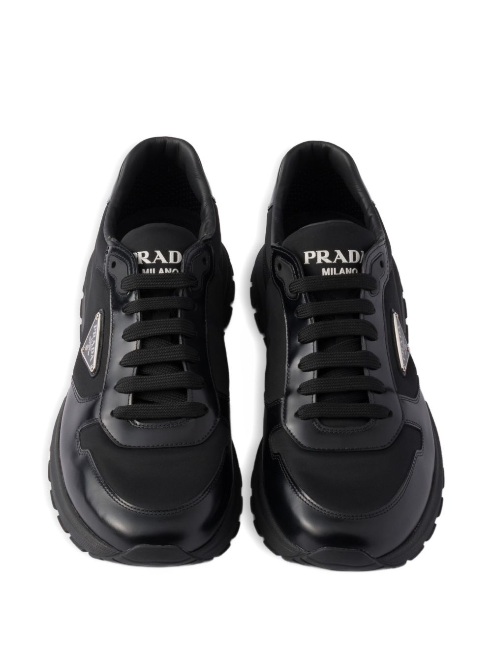 PRAX 01 RE-NYLON AND LEATHER SNEAKERS