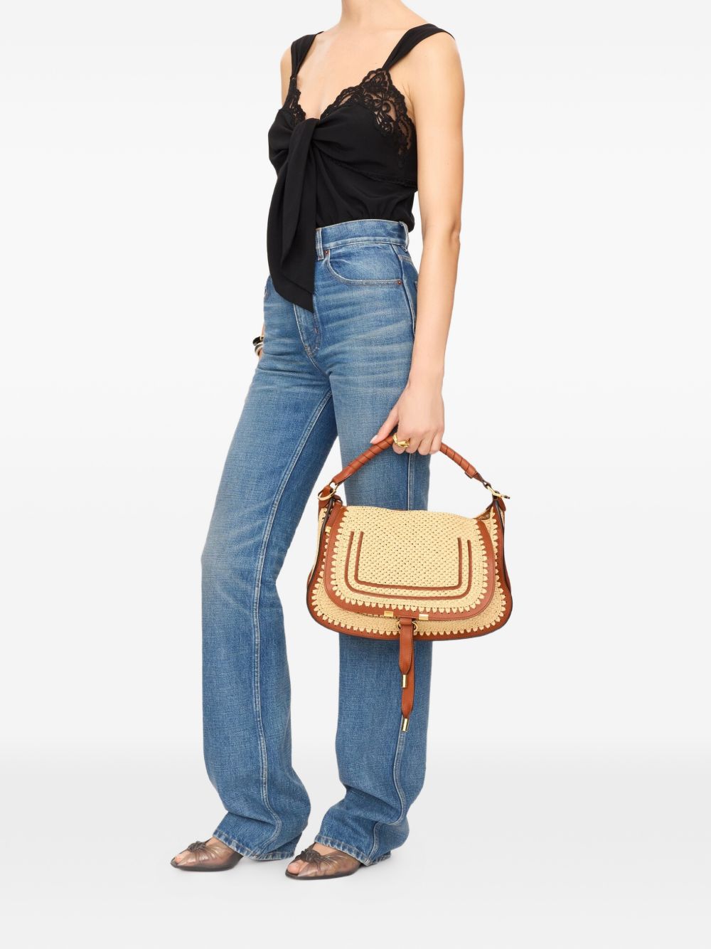 MARCIE SMALL RAFIA SHOULDER BAG