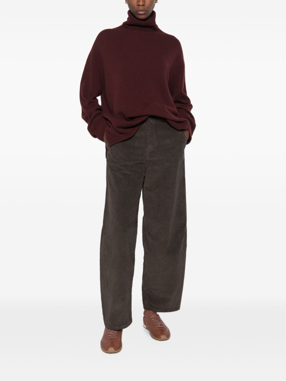 VELVET BARREL TROUSERS