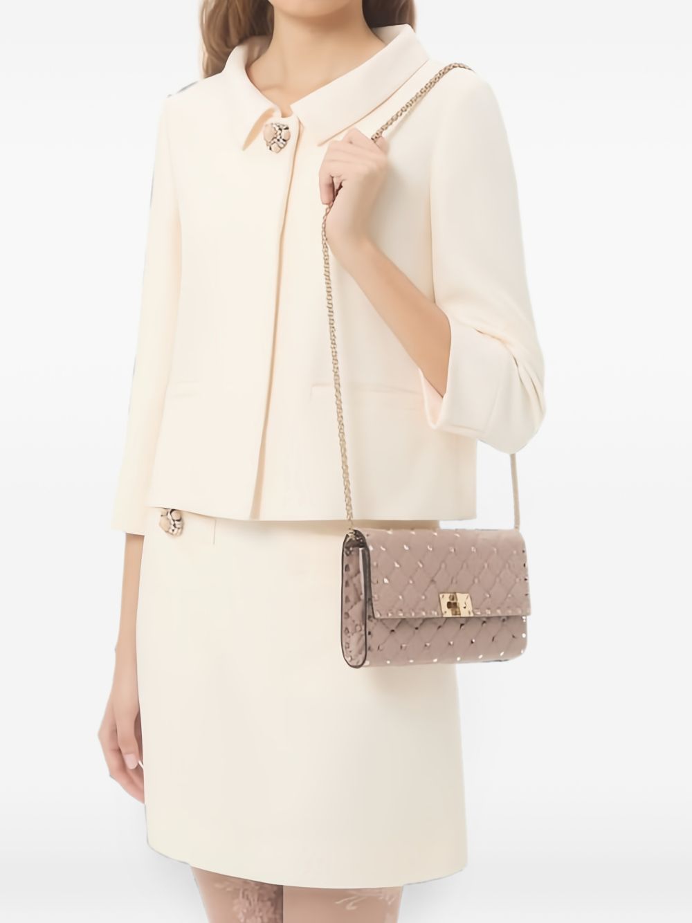 ROCKSTUD SPIKE SMALL LEATHER SHOULDER BAG