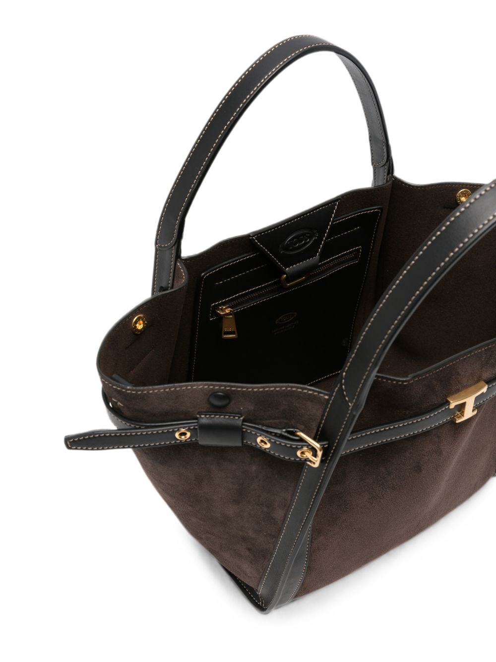 T TIMELESS SMALL LEATHER TOTE BAG