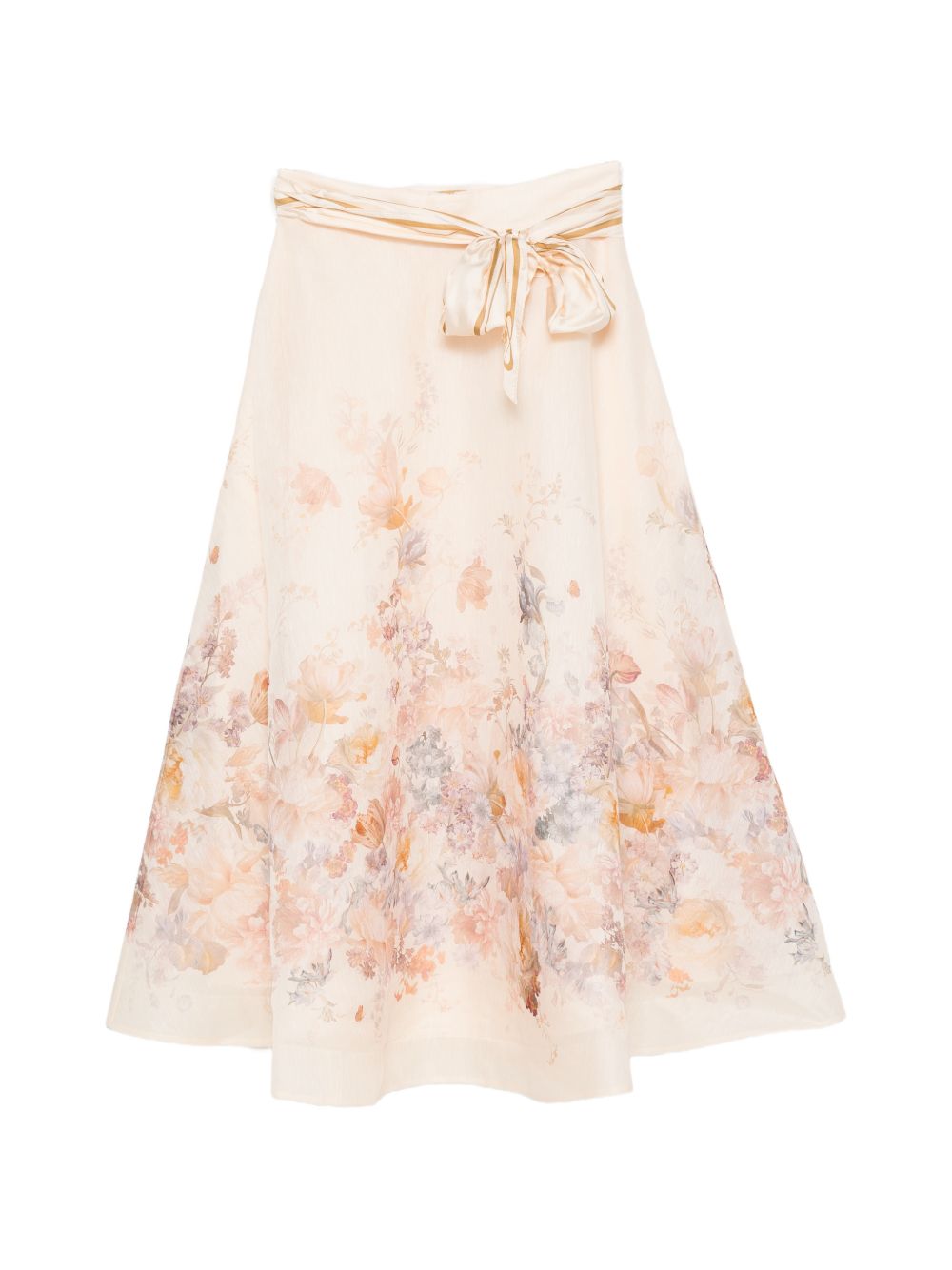 ASCENT LINEN AND SILK MIDI SKIRT