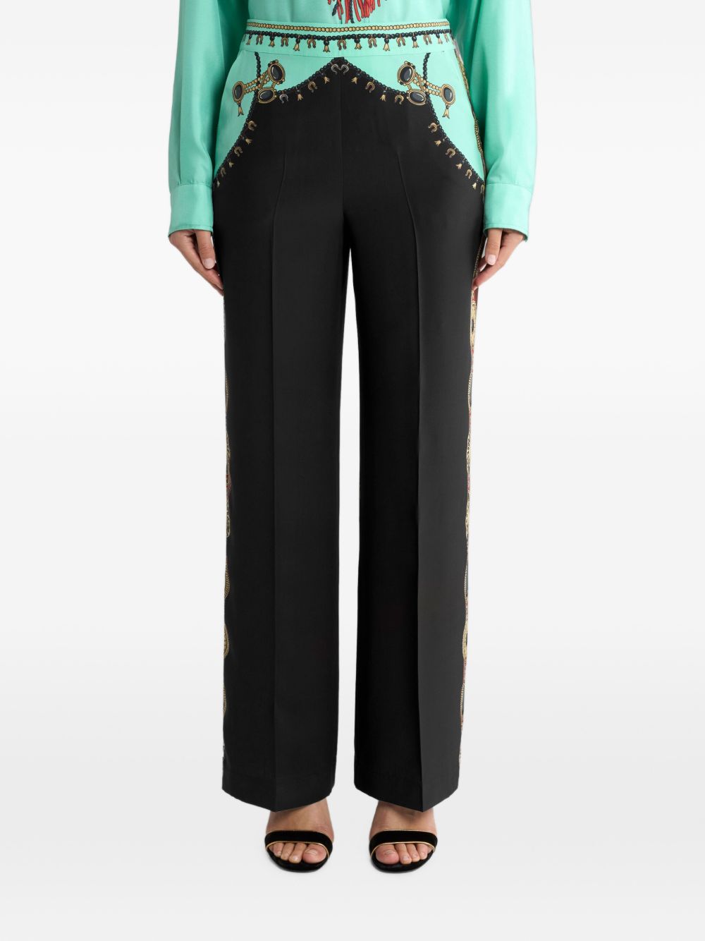 PRINTED SILK TROUSERS