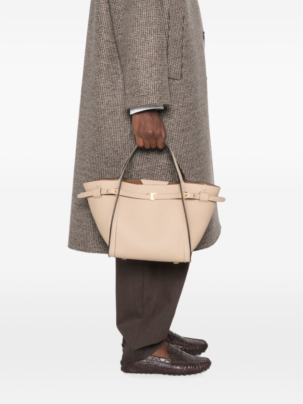 T TIMELESS SMALL LEATHER TOTE BAG