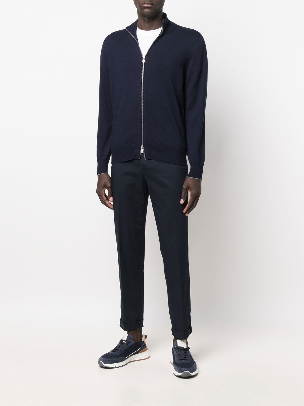 CASHMERE ZIPPED CARDIGAN