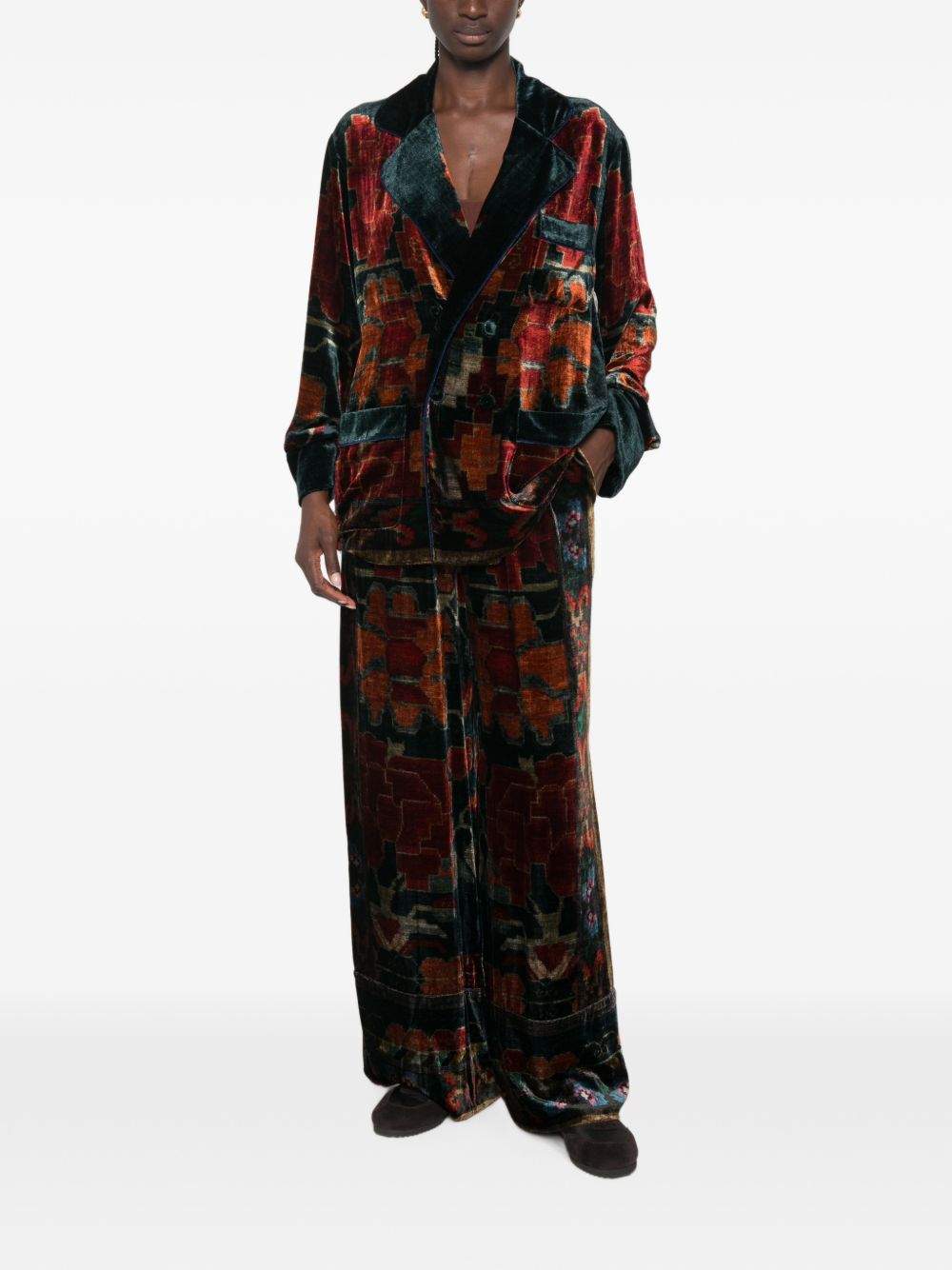 PRINTED WIDE-LEG TROUSERS