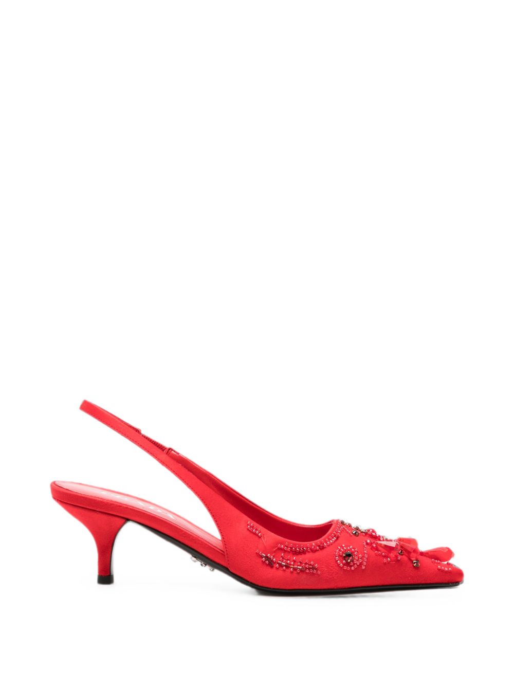 EMBROIDERED SLINGBACK PUMPS