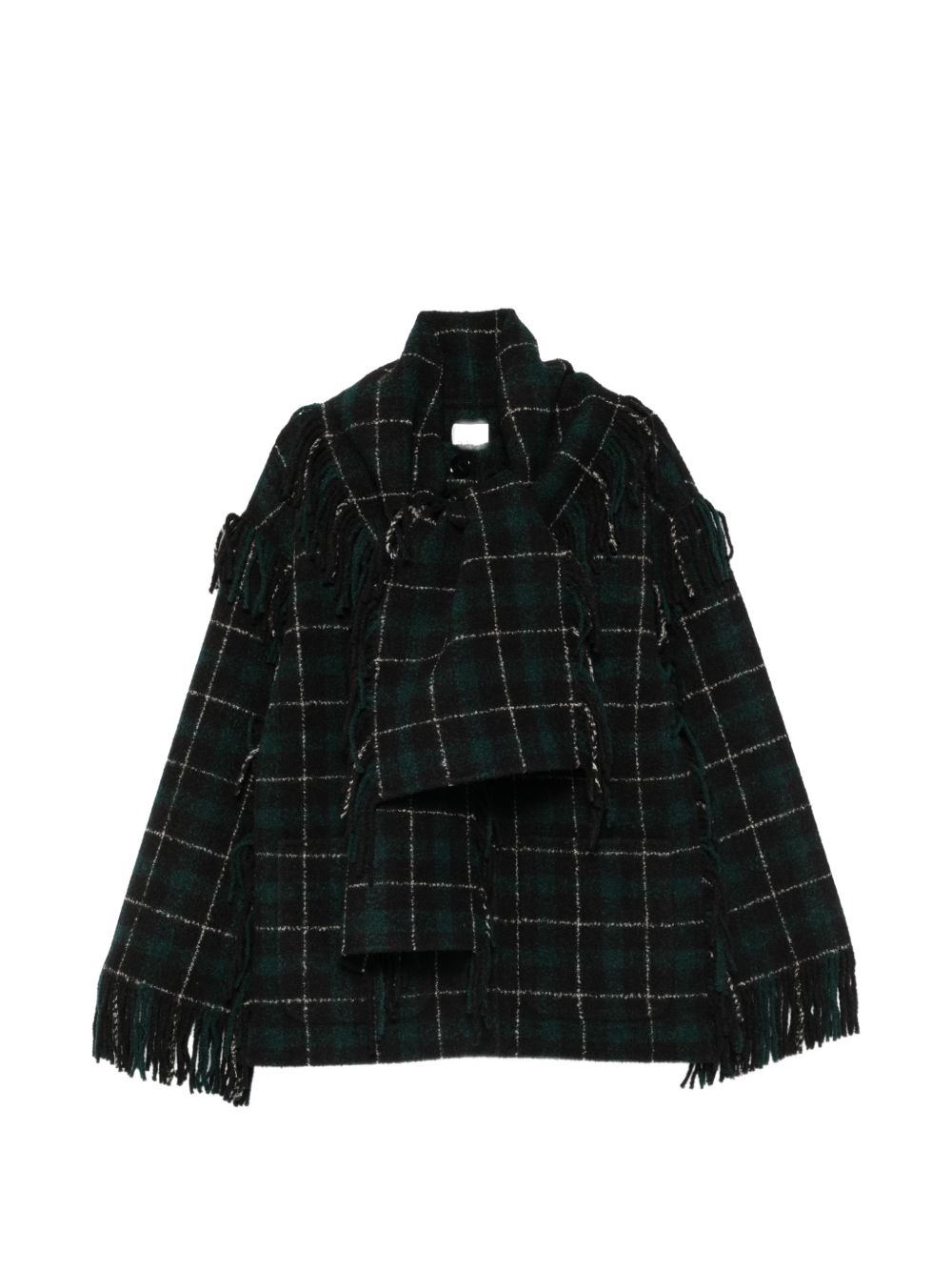WOOL FRINGED SCARF JACKET