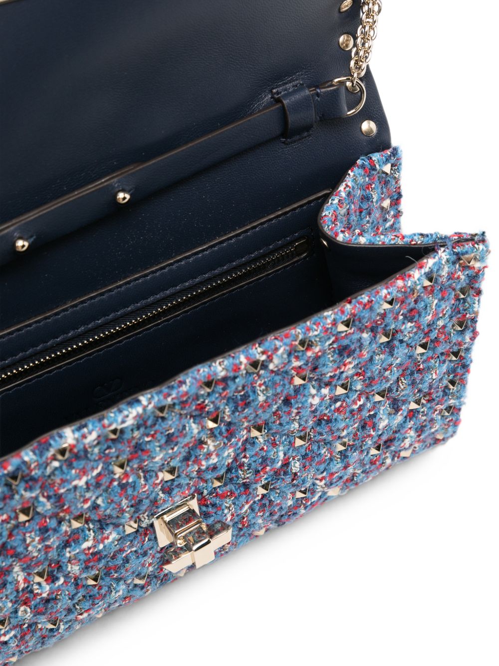 ROCKSTUD SPIKE TWEED SHOULDER BAG