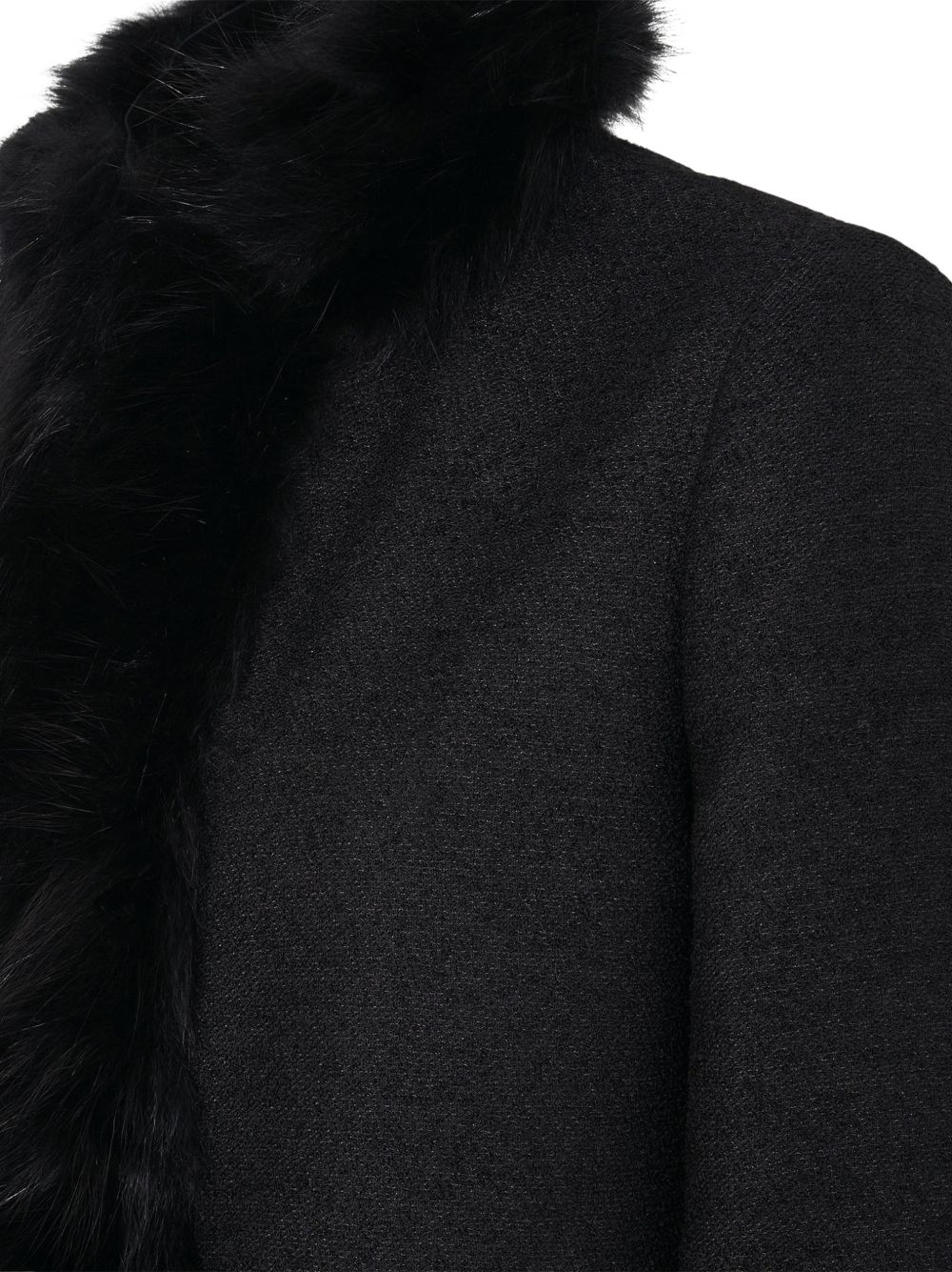 SHEARLING TRIM WOOL JACKET