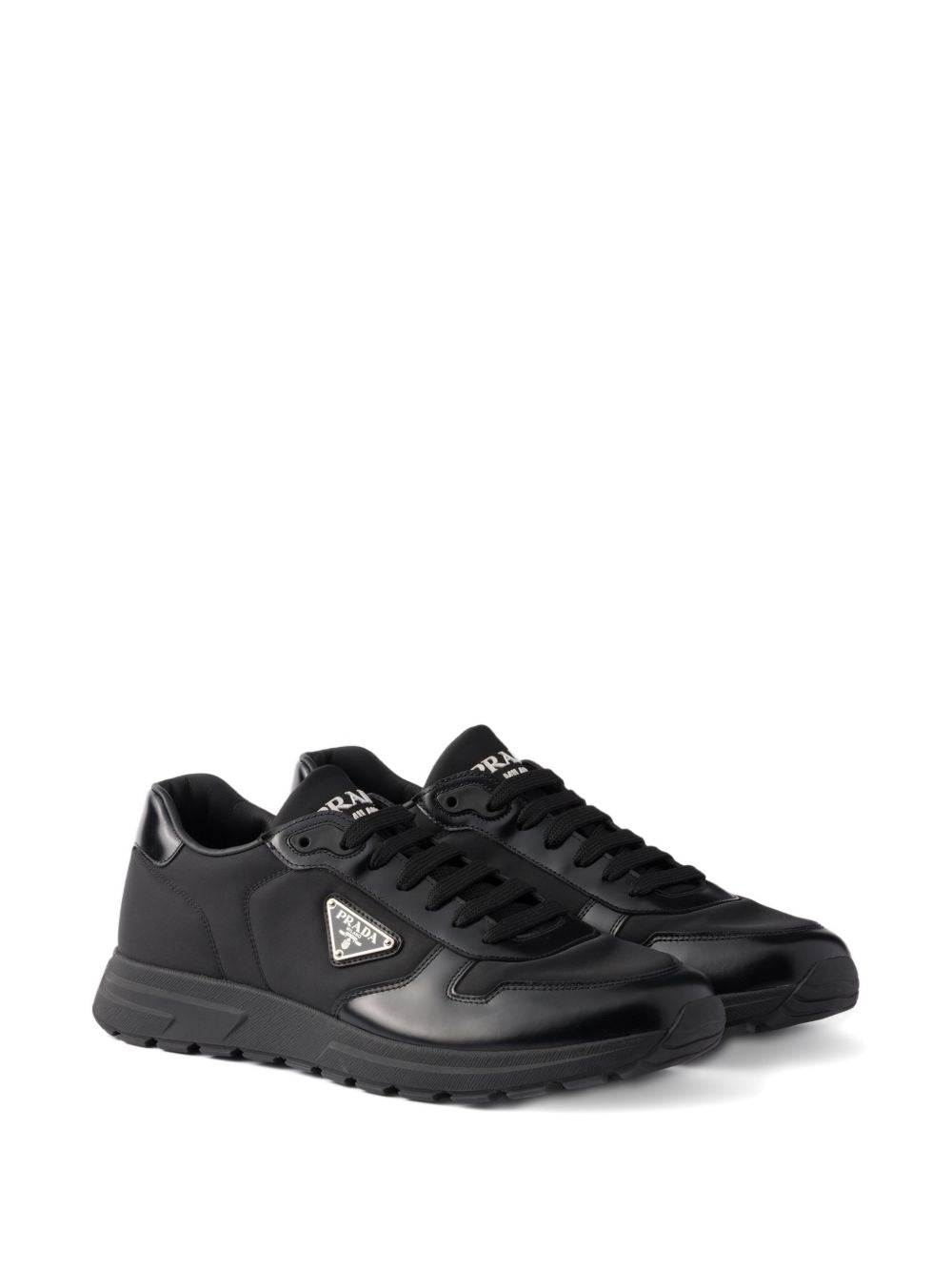 PRAX 01 RE-NYLON AND LEATHER SNEAKERS