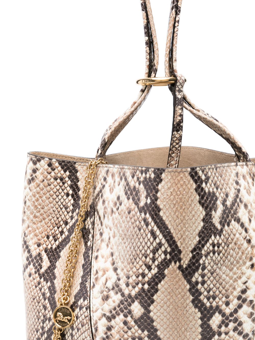 CHLOÉ SPIN LEATHER TOTE BAG