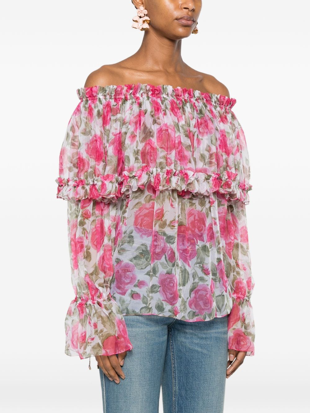 PRINTED SILK BLOUSE