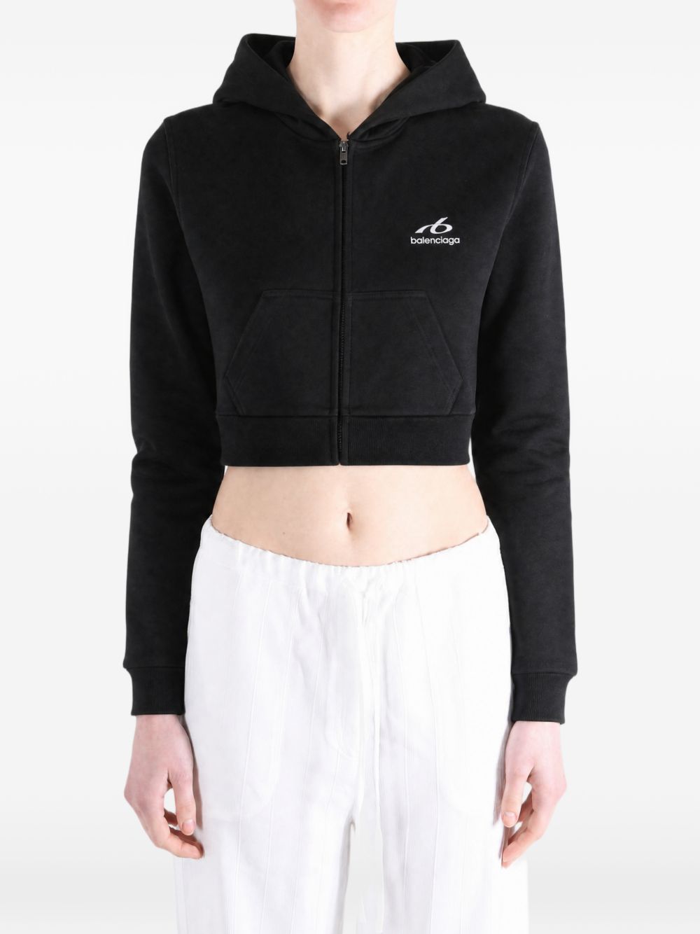 COTTON CROPPED SWEATSHIRT
