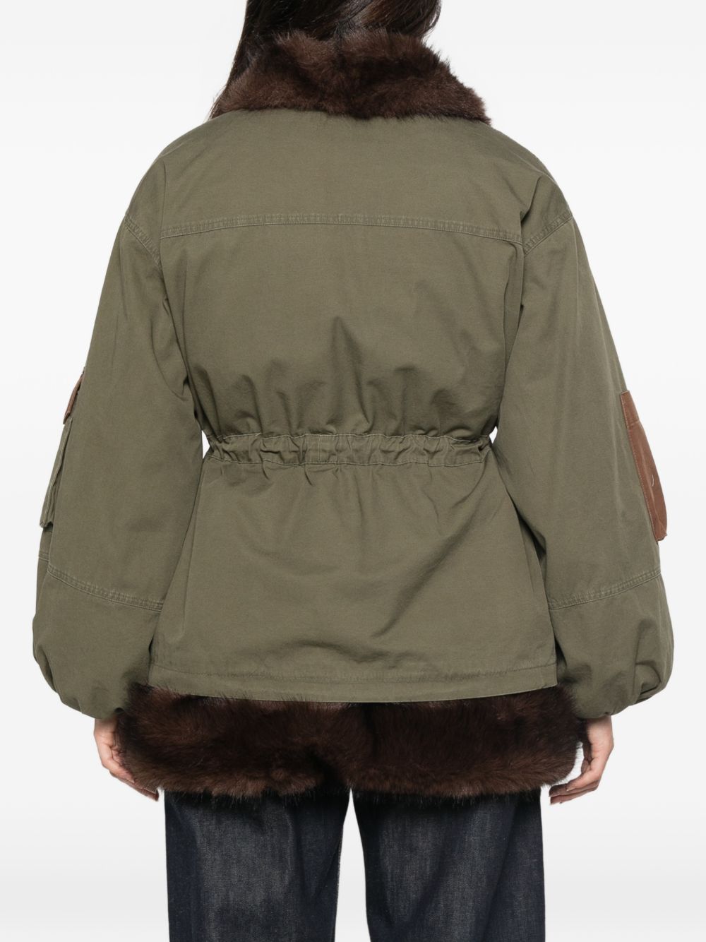 FAUX FUR DETAIL COTTON PARKA COAT
