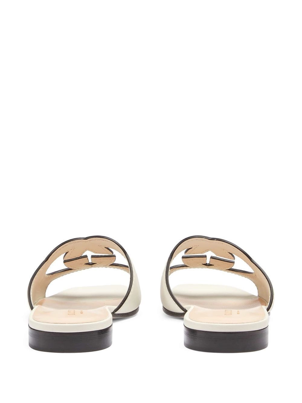GUCCI CUT LEATHER FLAT SANDALS