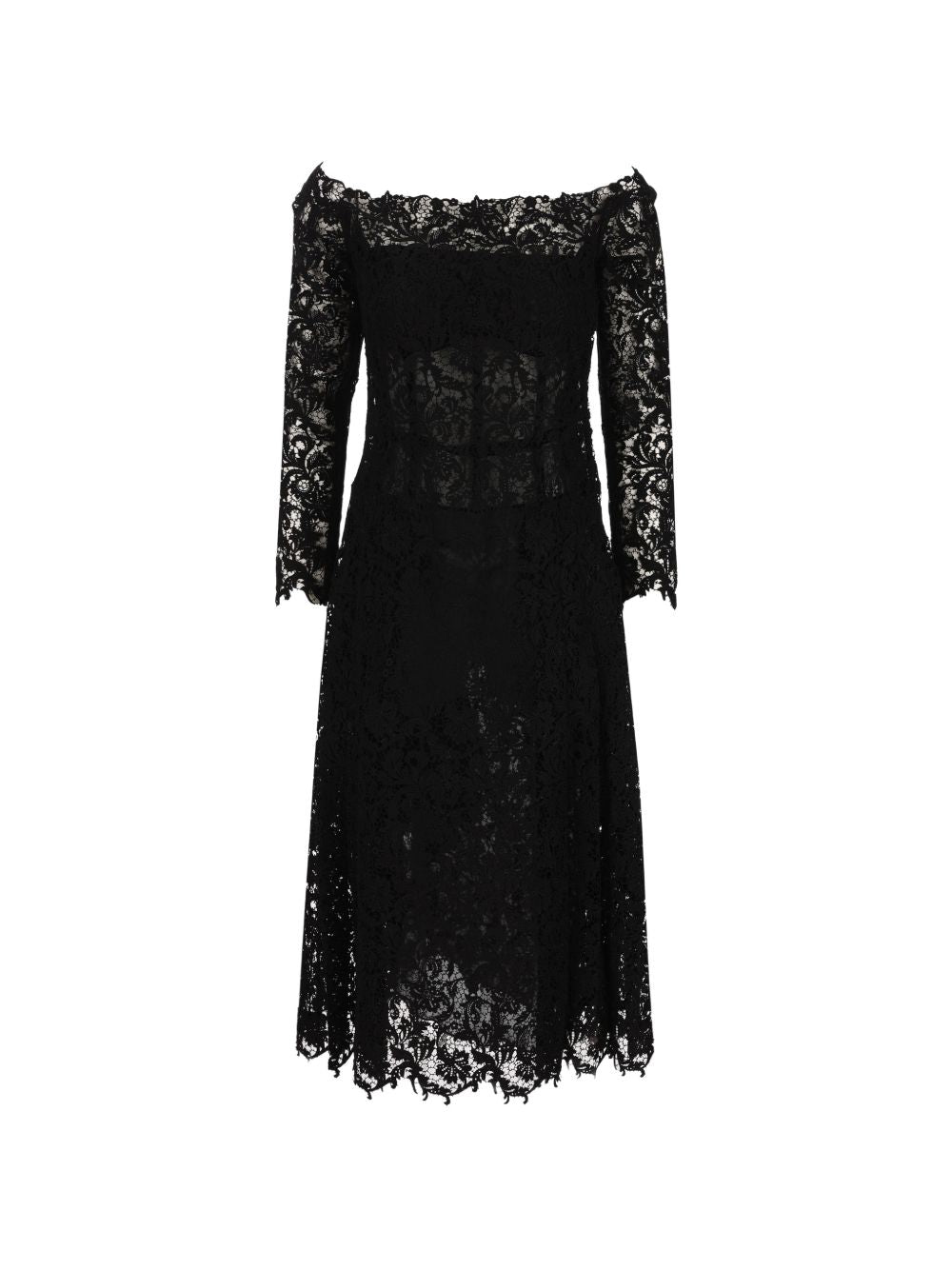 MACRAMÉ LACE MIDI DRESS
