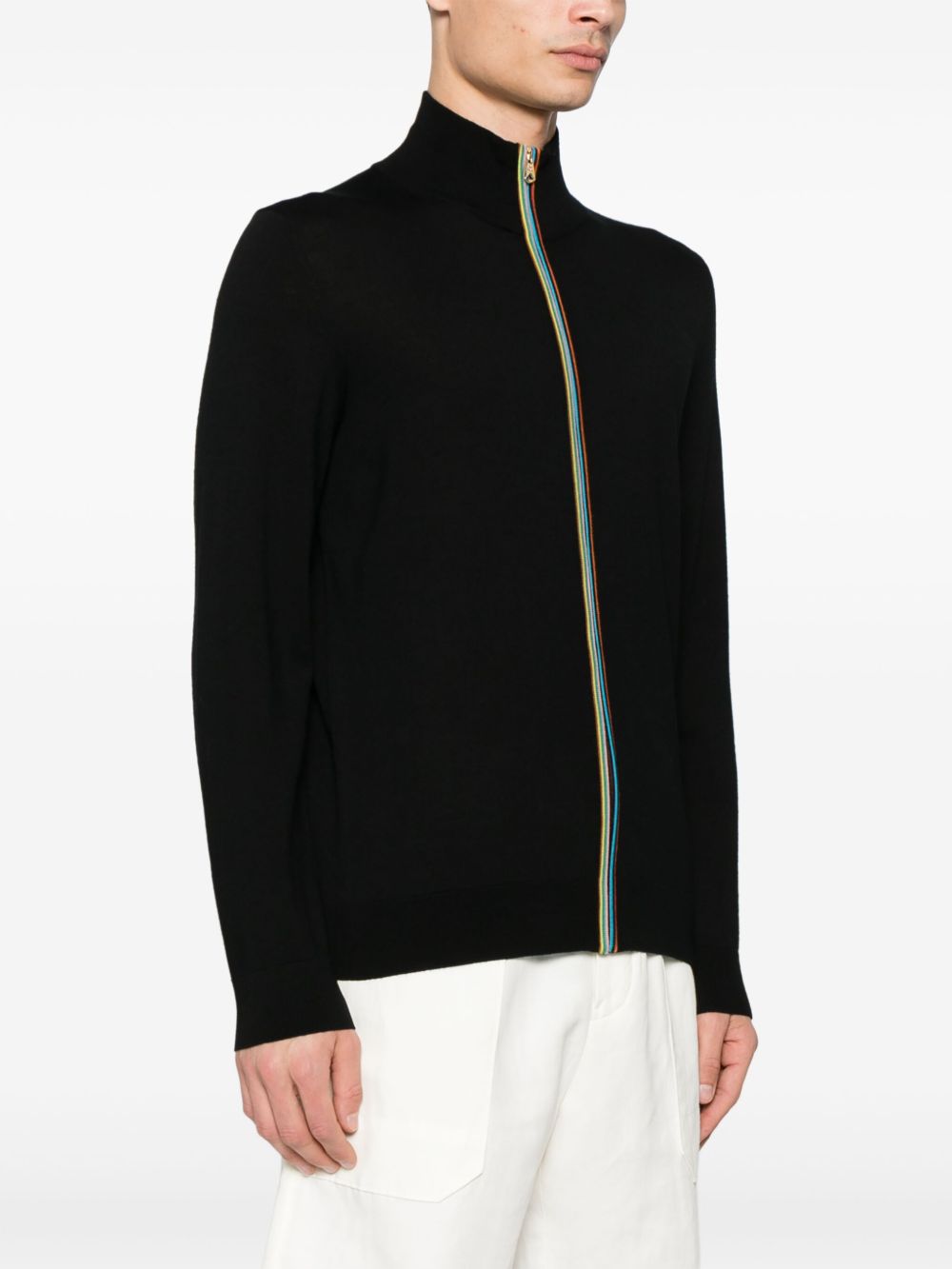 SIGNATURE STRIPE WOOL CARDIGAN