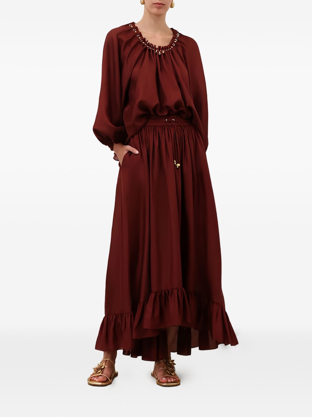 ASTER SILK MAXI SKIRT