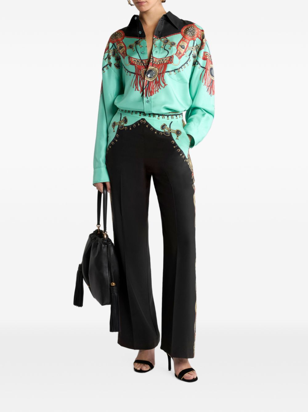 PRINTED SILK TROUSERS