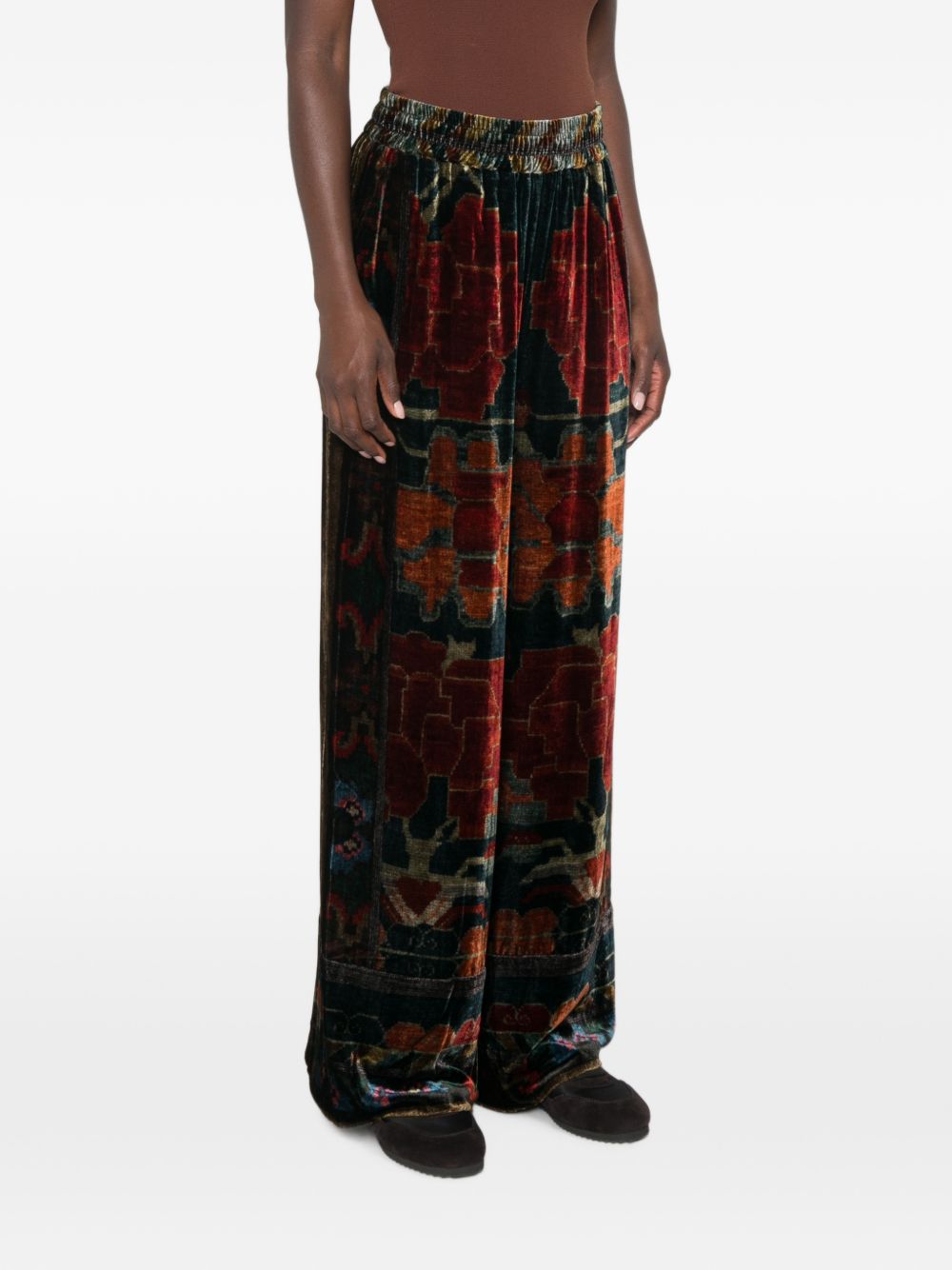 PRINTED WIDE-LEG TROUSERS