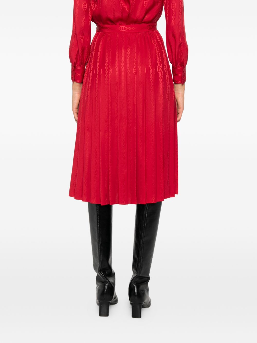 SILK MIDI SKIRT