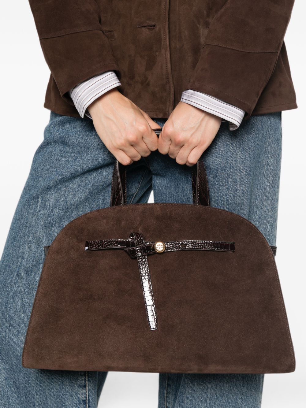 ROMY SUEDE LEATHER BOSTON BAG