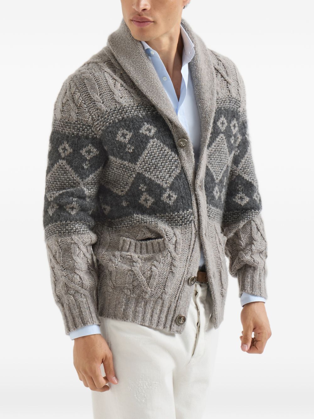 WOOL AND SILK BLEND CARDIGAN