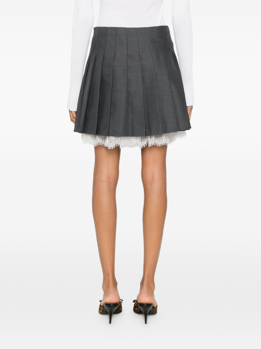 WOOL PLEATED MINI SKIRT