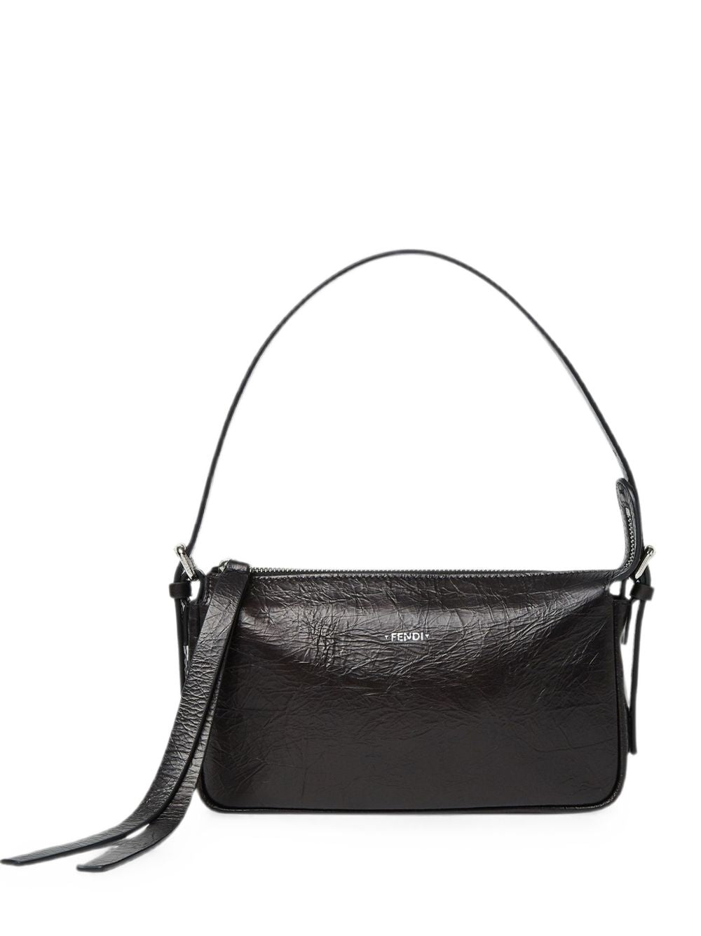 ZIP TOP SMALL LEATHER SHOULDER BAG