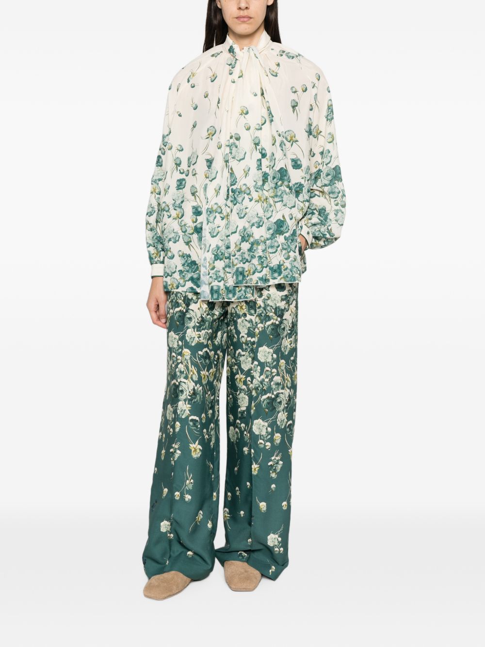 PRINTED WIDE-LEG TROUSERS