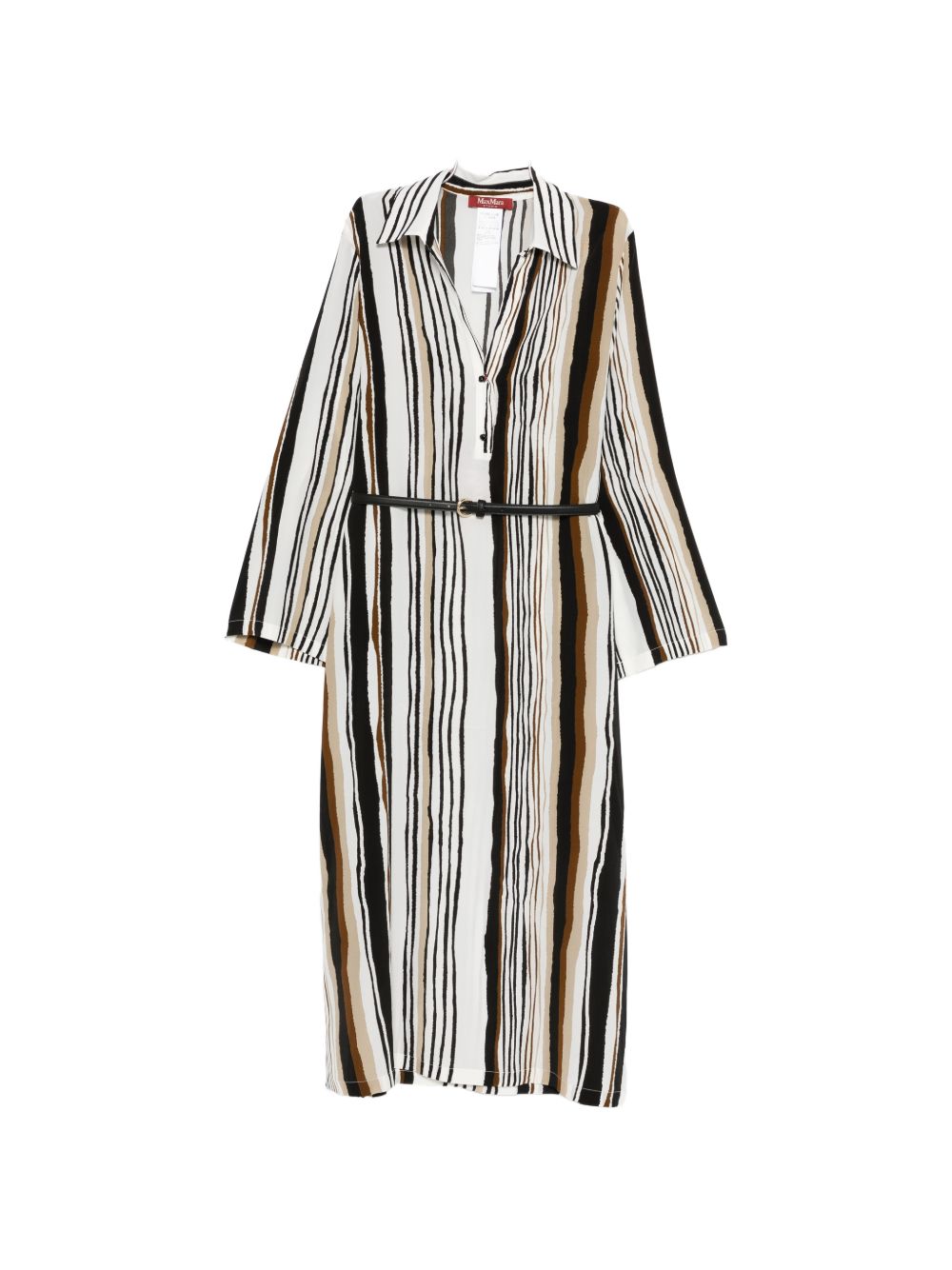 STRIPED SILK LONG DRESS
