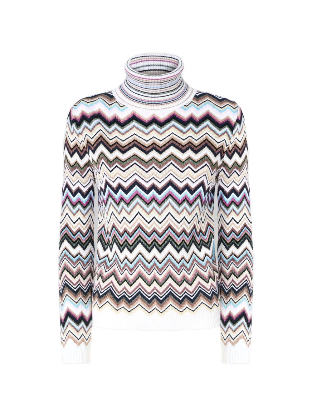 ZIG ZAG MOTIF TURTLE-NECK SWEATER