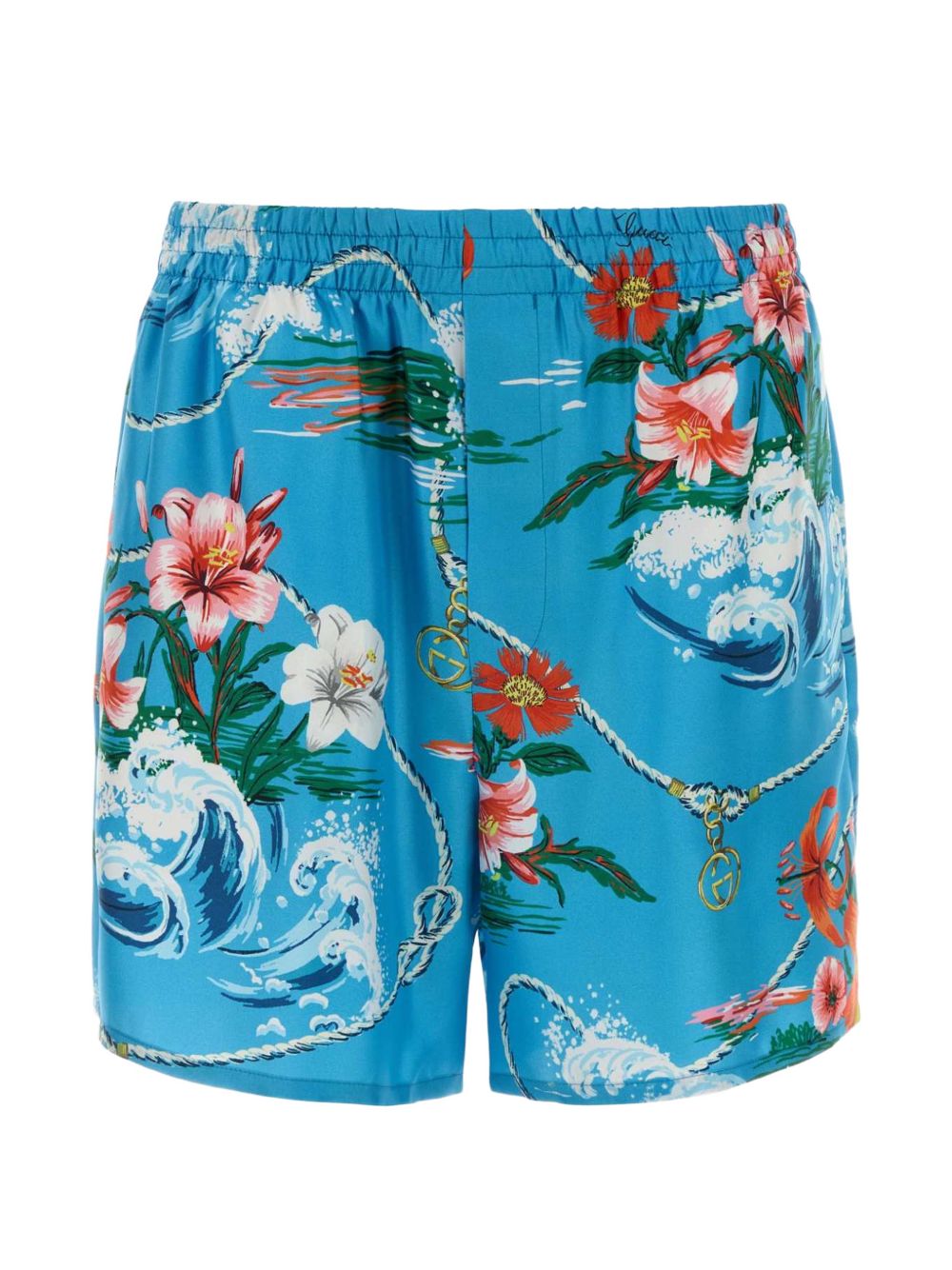 PRINTED SILK SHORTS