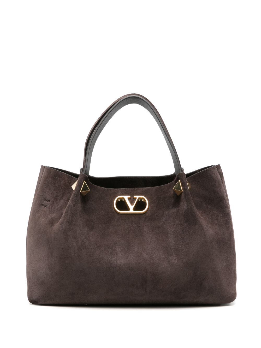 VLOGO SIGNATURE LARGE SUEDE LEATHER TOTE