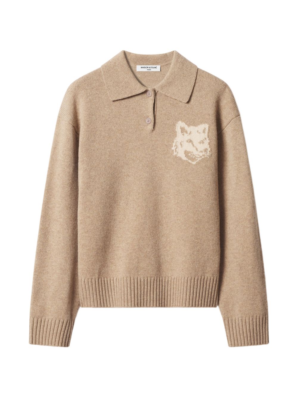 FOX HEAD WOOL POLO JUMPER