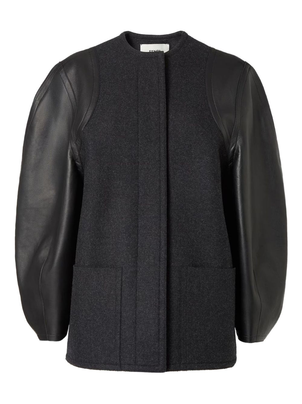 WOOL AND LEATHER COAT