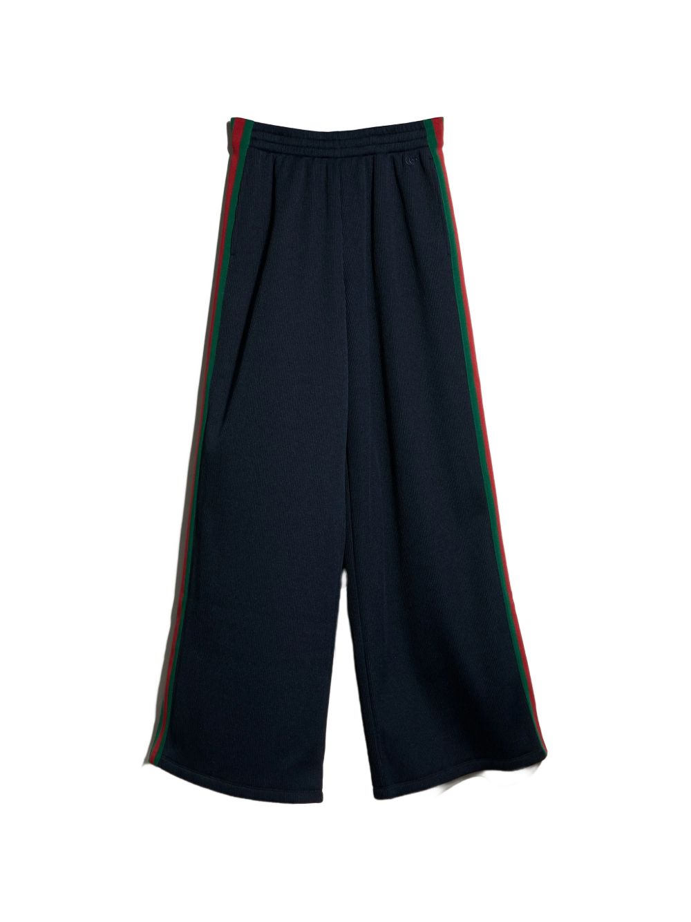 COTTON BLEND WIDE-LEG TROUSERS