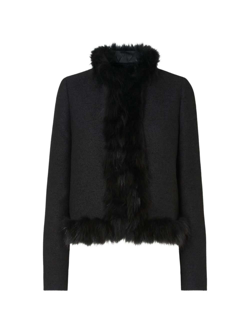 SHEARLING TRIM WOOL JACKET