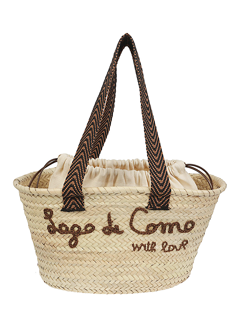 LAGO DI COMO WITH LOVE RAFIA TOTE