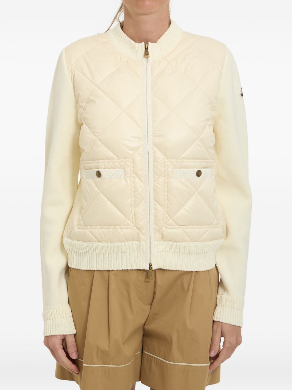 WOOL AND NYLON PADDED CARDIGAN