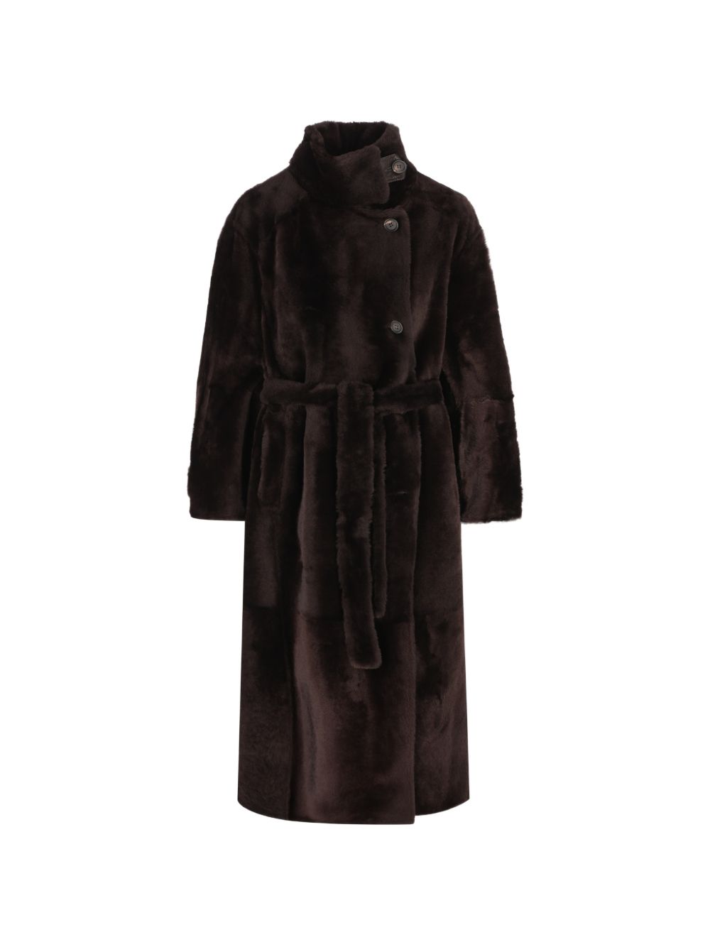 BELTED SHEARLING COAT