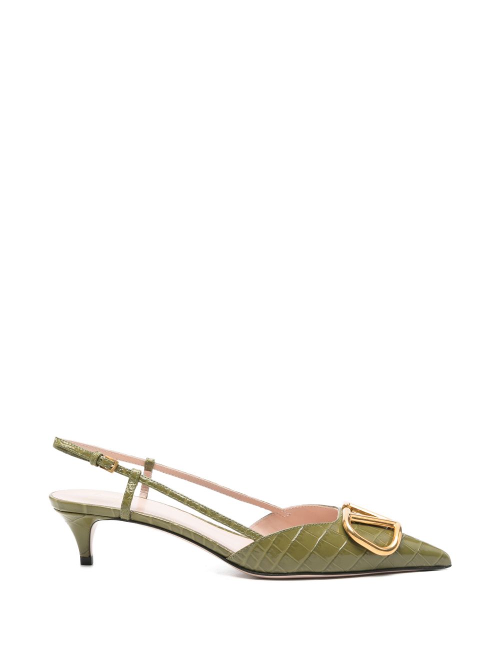 VLOGO SIGNATURE LEATHER SLINGBACK PUMPS