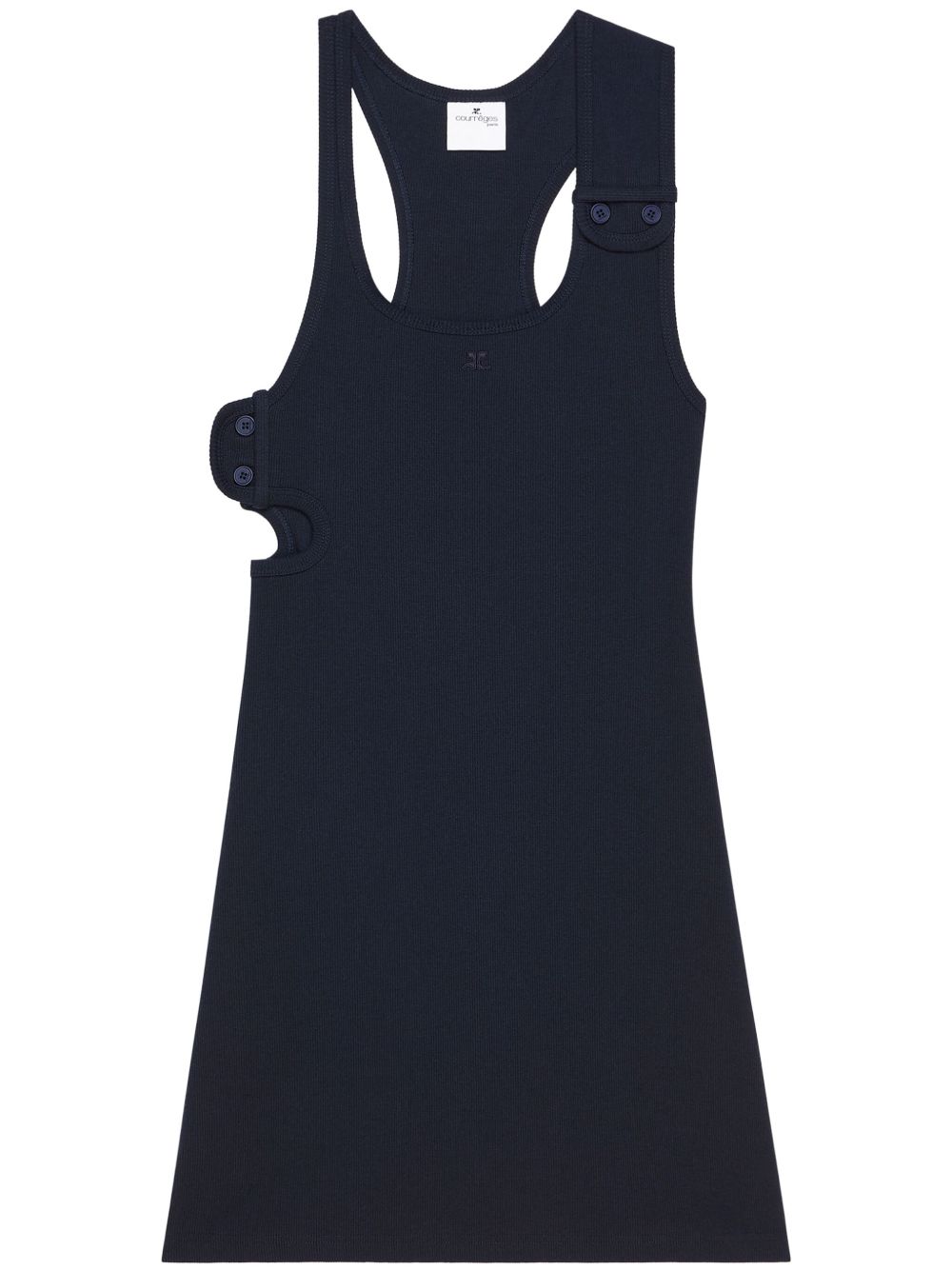 90'S RIBBED COTTON MINI DRESS
