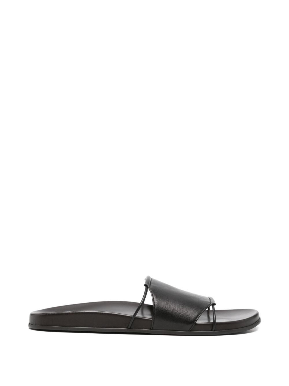 VIVIENNE LEATHER SLIDE SANDALS