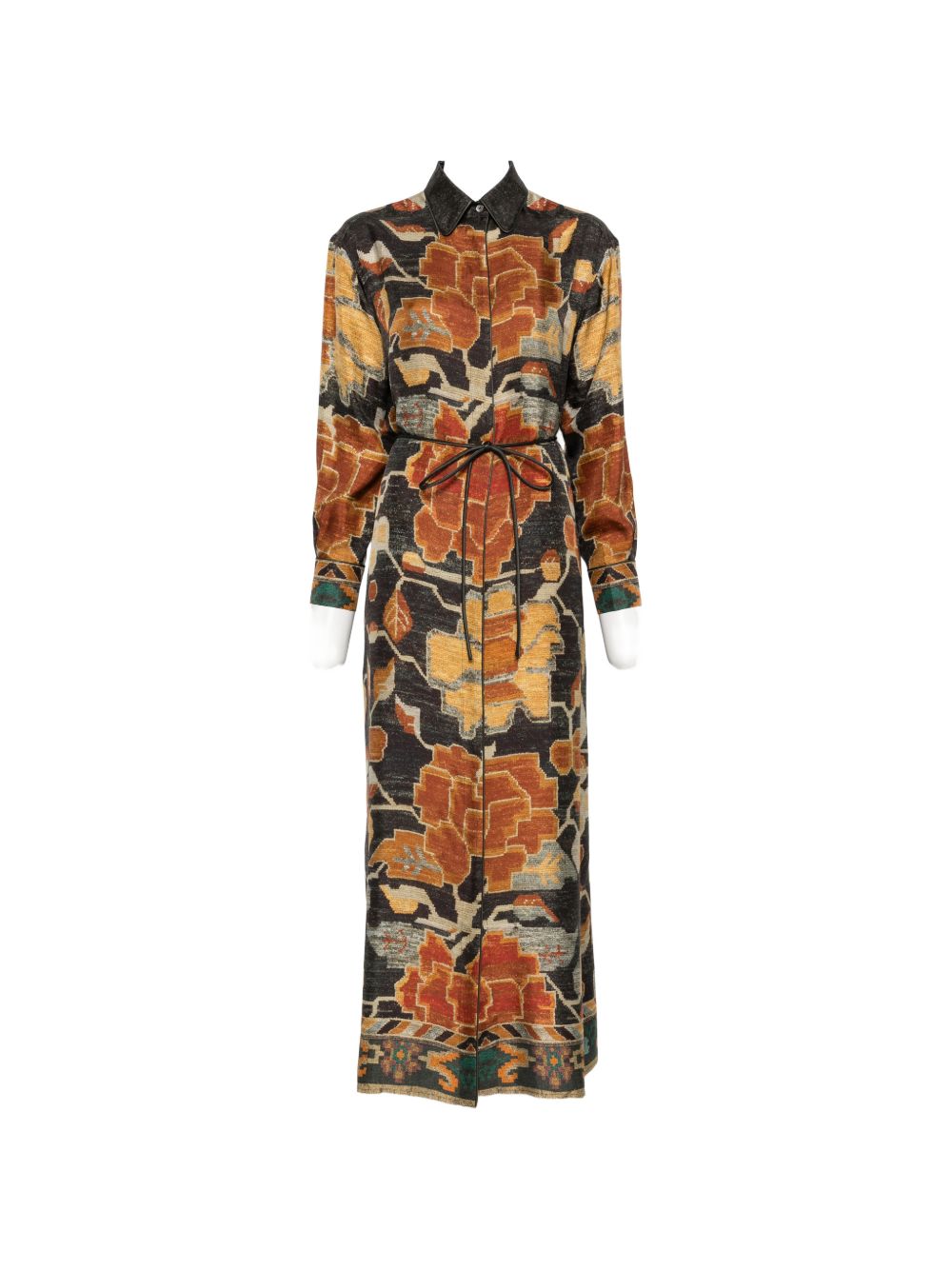 PRINTED SILK LONG DRESS