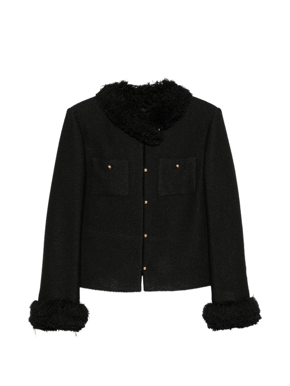 FRINGED WOOL BLEND JACKET
