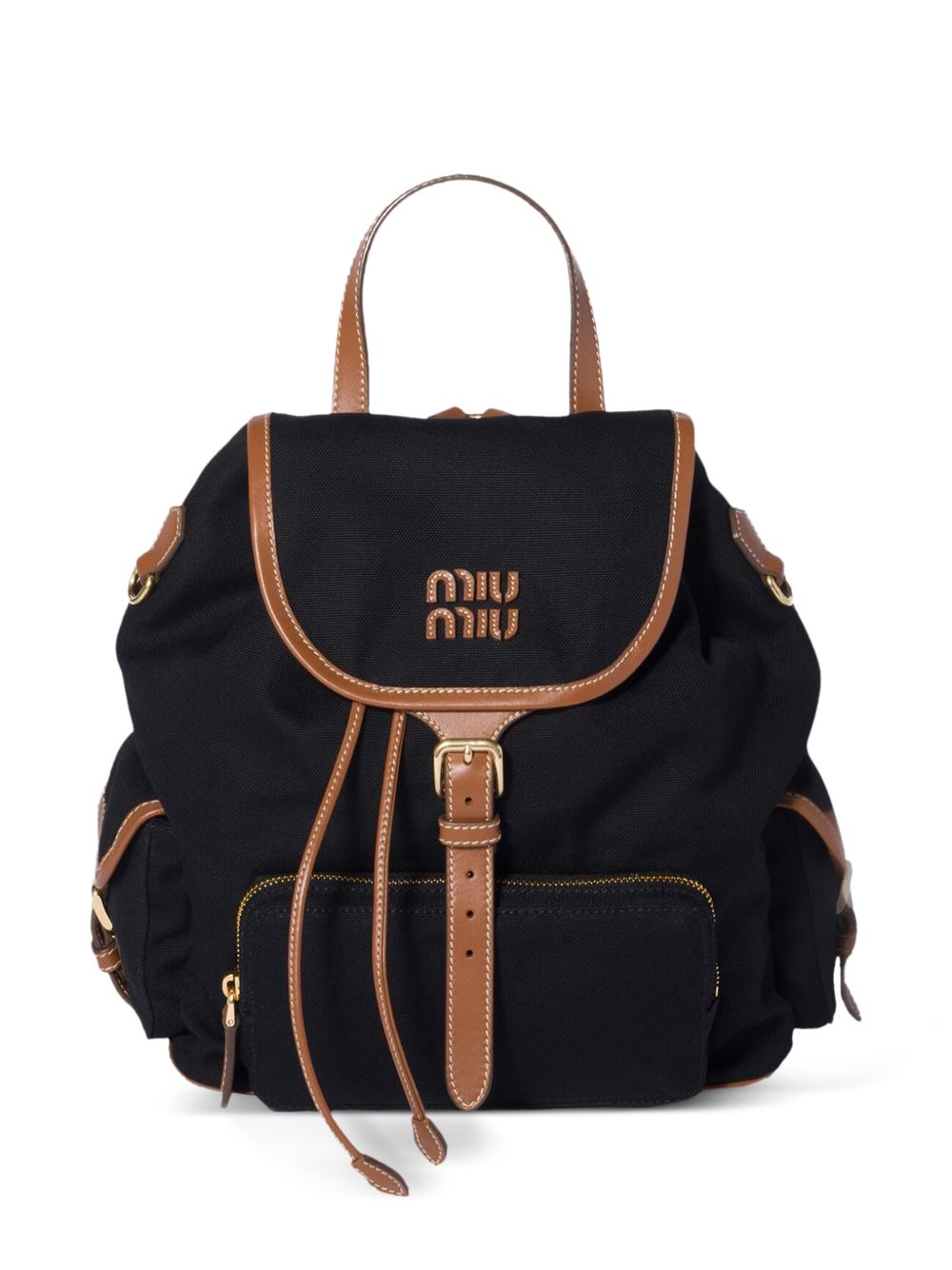 CANVAS AND LEATHER LARGE BACKPACK