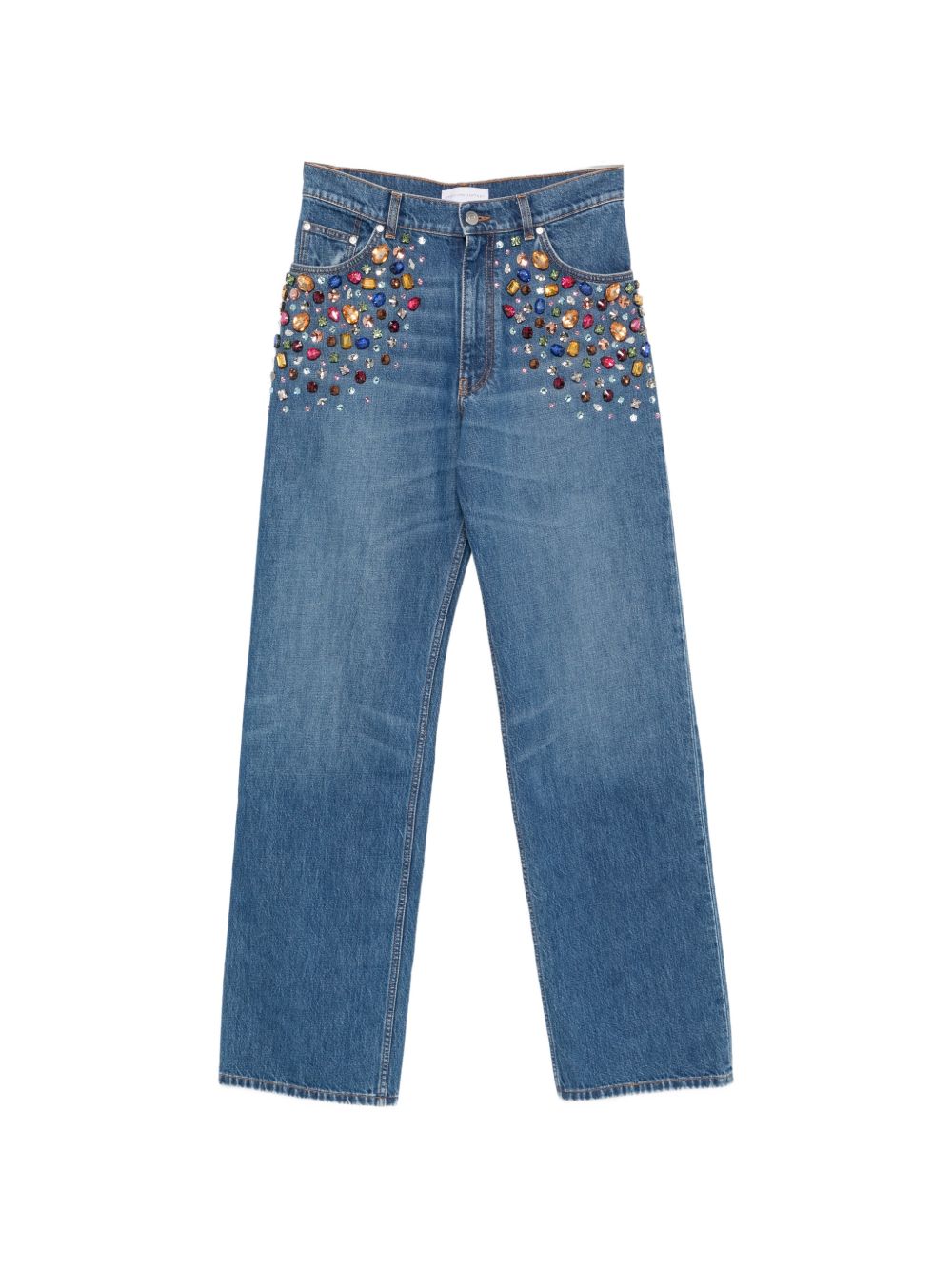 CRYSTAL EMBELLISHED DENIM JEANS
