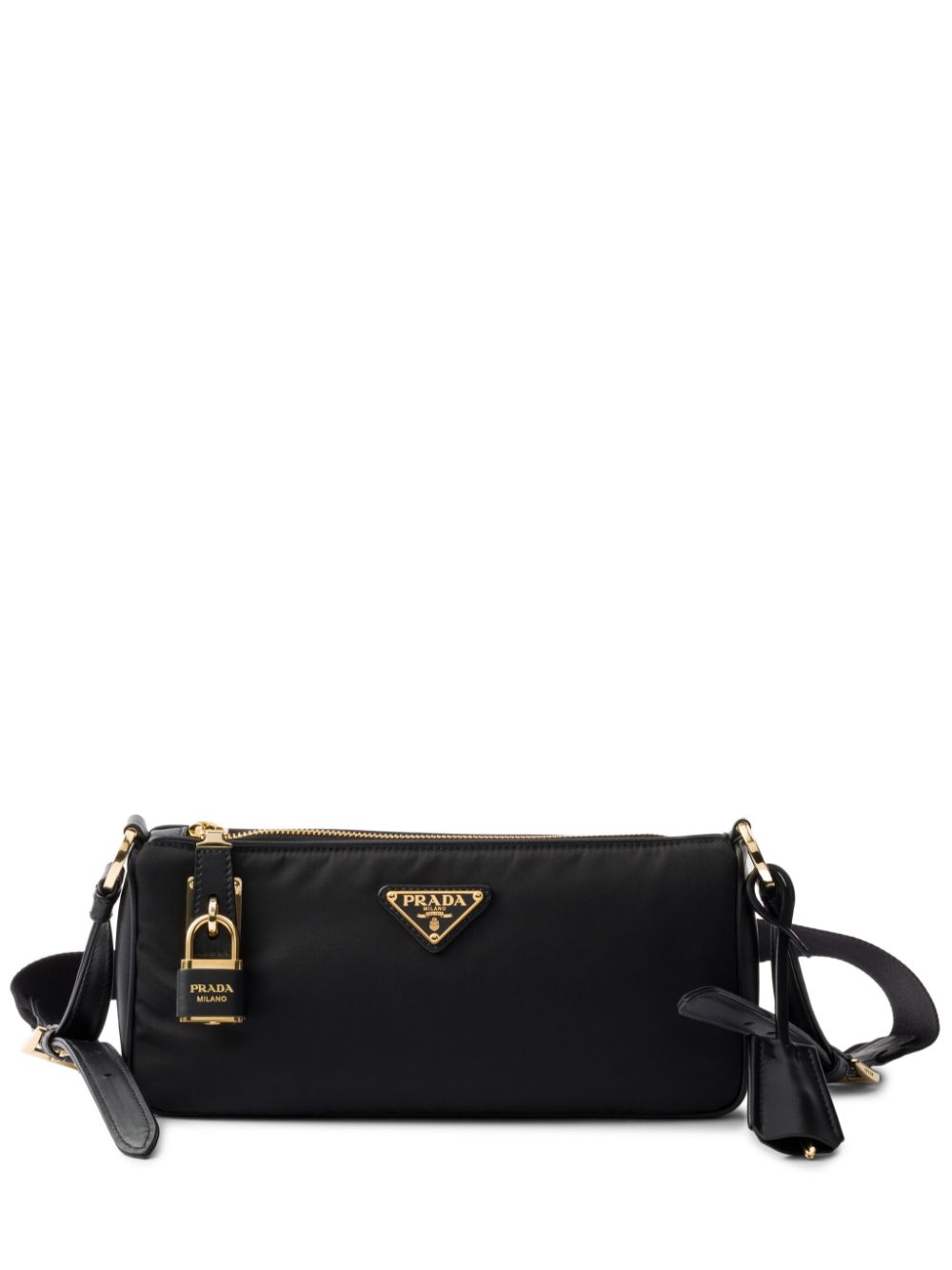 RE-NYLON AND LEATHER SHOULDER BAG